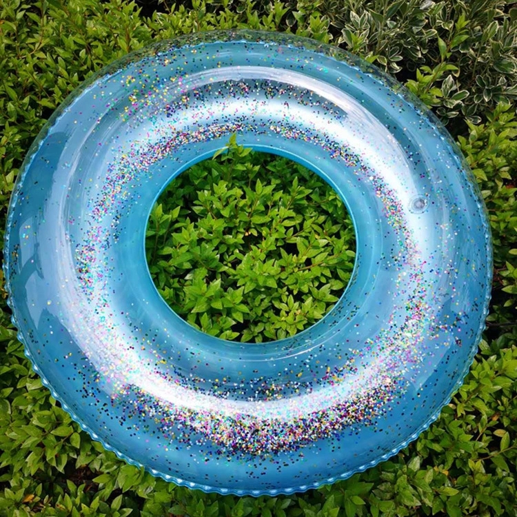 Factory direct sales of color transparent bright sheet swimming rings, inflatable eco-friendly new adult swimming rings and sitting rings in stock for wholesale details Picture