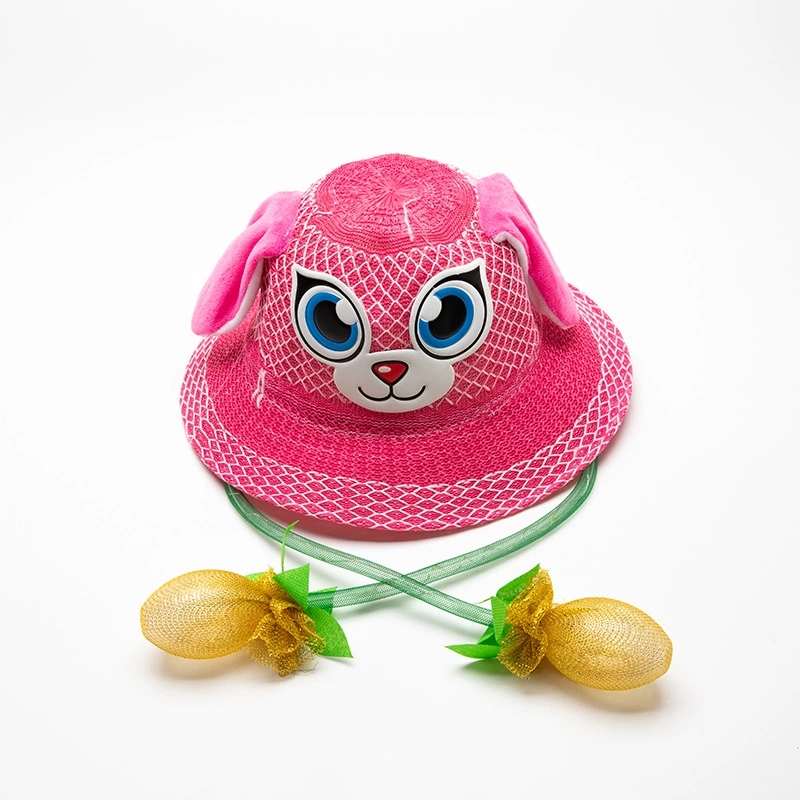 The new rabbit-ear moving and illuminated children's summer sun hat is a bestseller with cute animal pattern airbag caps Item Picture