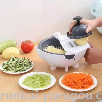 Source factory 9-in-1 multi-functional drain basket kitchen manual vegetable and fruit slicing multi-purpose grater slicer thumbnail