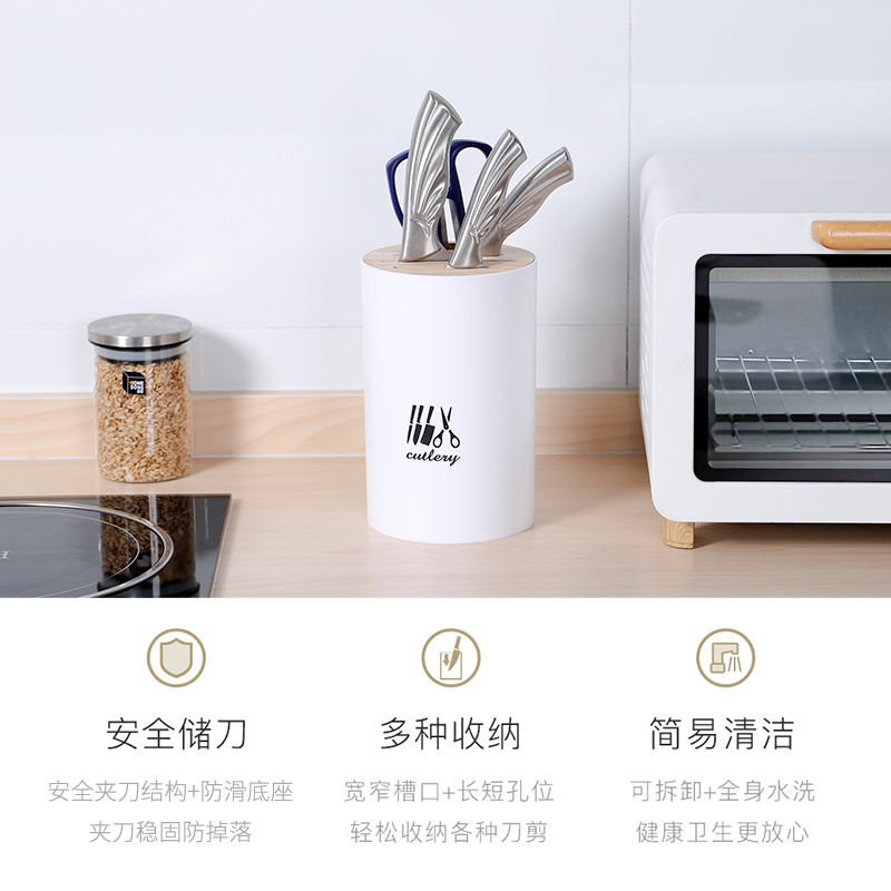 Kitchen floor-standing storage rack, draining knife rack, multi-functional storage and organization rack, and creative knife rack without drilling holes details Picture