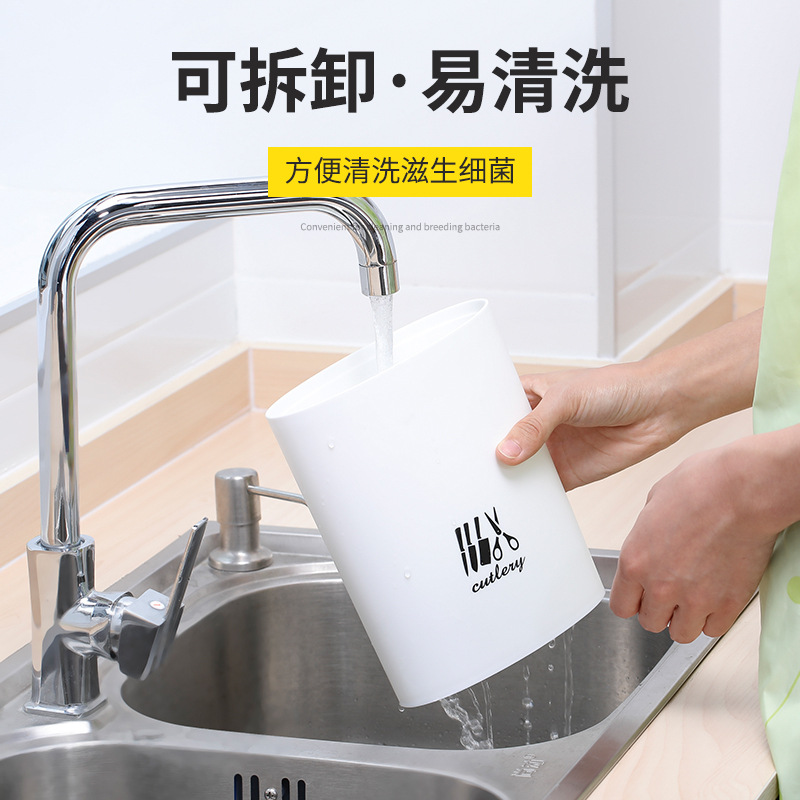 Kitchen floor-standing storage rack, draining knife rack, multi-functional storage and organization rack, and creative knife rack without drilling holes Application Scenario