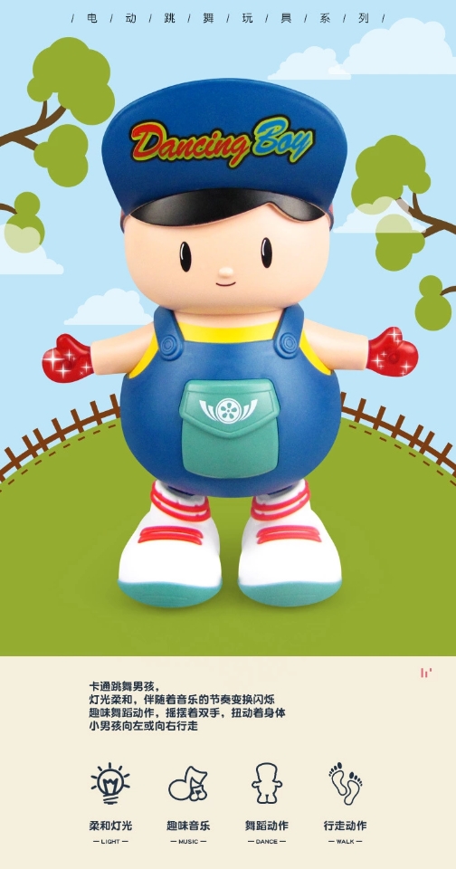 New best-selling electric dancing big-headed boy dolls with cute designs, lighting and music, are selling well at street stalls and wholesale toys Item Picture