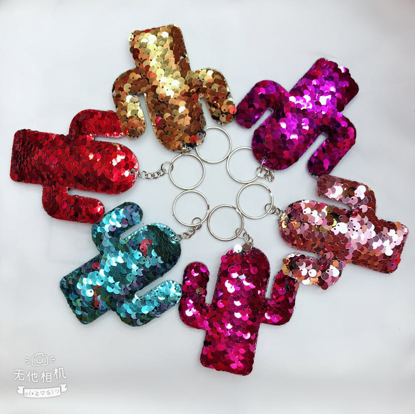 New sequin pendants, ultrasonic sequin pendants, cartoon sequin pendants, sequin keychains, cactus sequin buckles Item Picture