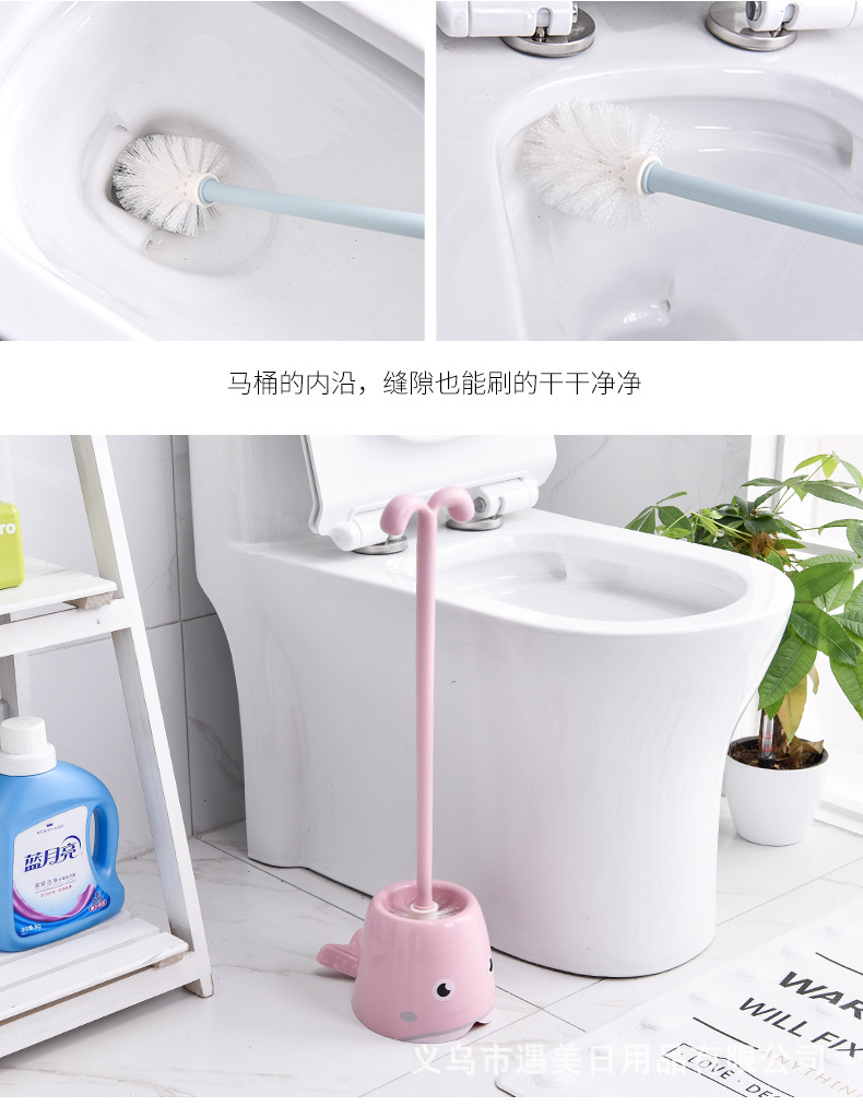 Plastic splash-proof toilet brush, creative and fashionable toilet brush with seat, plastic cleaning brush, toilet brush