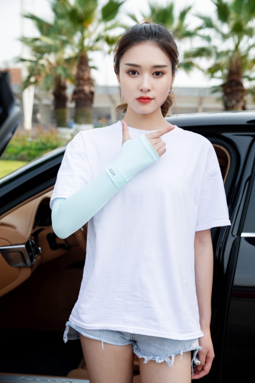 Female Instagram ice sleeve sun protection arm sleeves, arm guard gloves, popular xylitol ice feel HyUNA sleeves details Picture