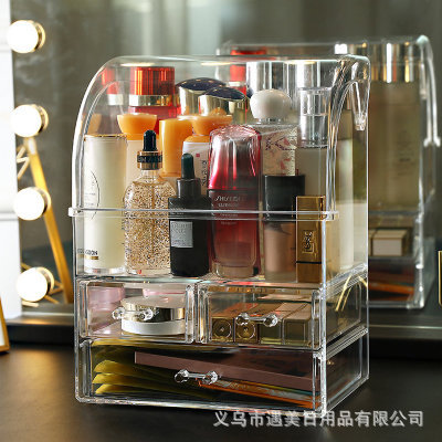 New transparent dust-proof cosmetic storage box, lipstick and skin care products, acrylic Internet celebrity dressing table manufacturer wholesale