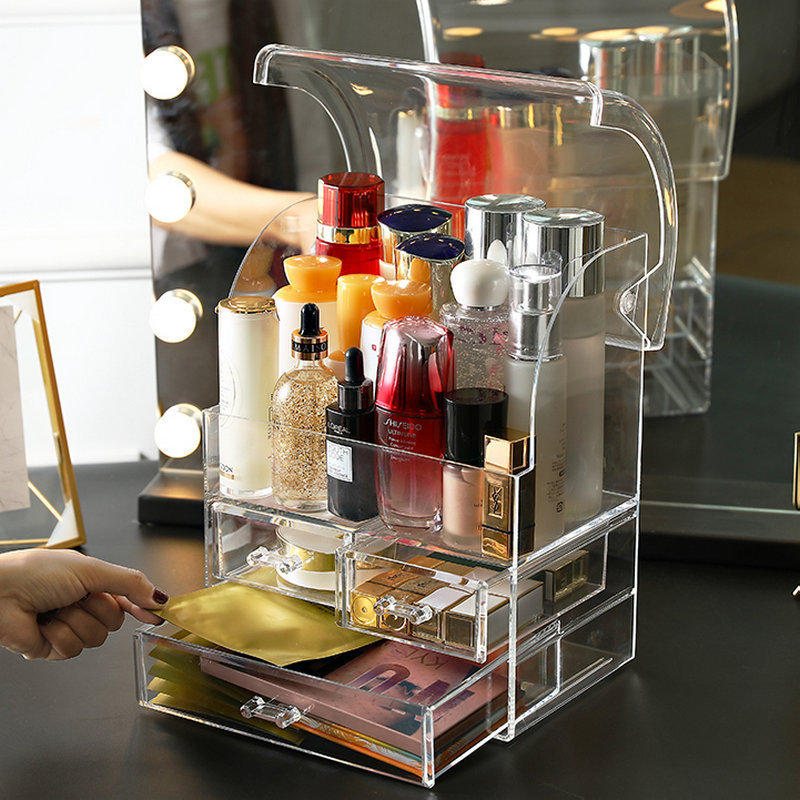 New transparent dust-proof cosmetic storage box, lipstick and skin care products, acrylic Internet celebrity dressing table manufacturer wholesale Item Picture