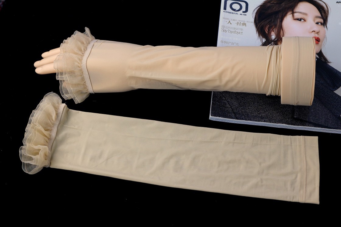 Long sun-protective arm sleeves for women, summer seamless ice silk hand sleeves, bubble sleeves, thin arm guards, thin style