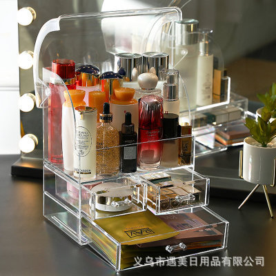 New transparent dust-proof cosmetic storage box, lipstick and skin care products, acrylic Internet celebrity dressing table manufacturer wholesale details Picture