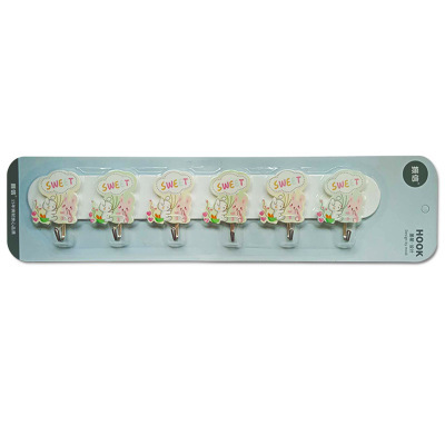 Factory wholesale wall hook creative cartoon stick hook plastic hook traceless hook hook