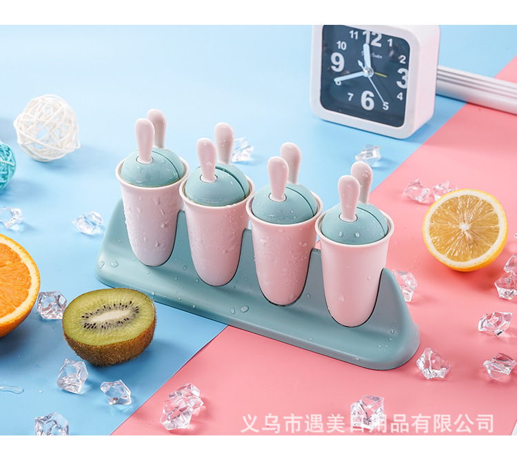 Creative DIY rabbit Popsicle mold, multi-functional homemade ice mold and ice cube tray combination, PP material Popsicle tray