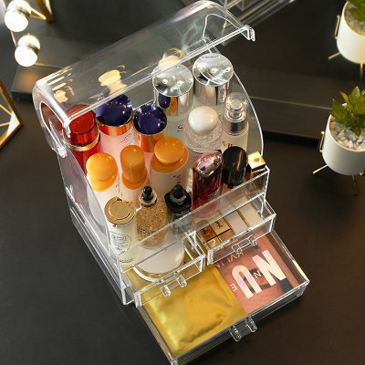 New transparent dust-proof cosmetic storage box, lipstick and skin care products, acrylic Internet celebrity dressing table manufacturer wholesale Specification image