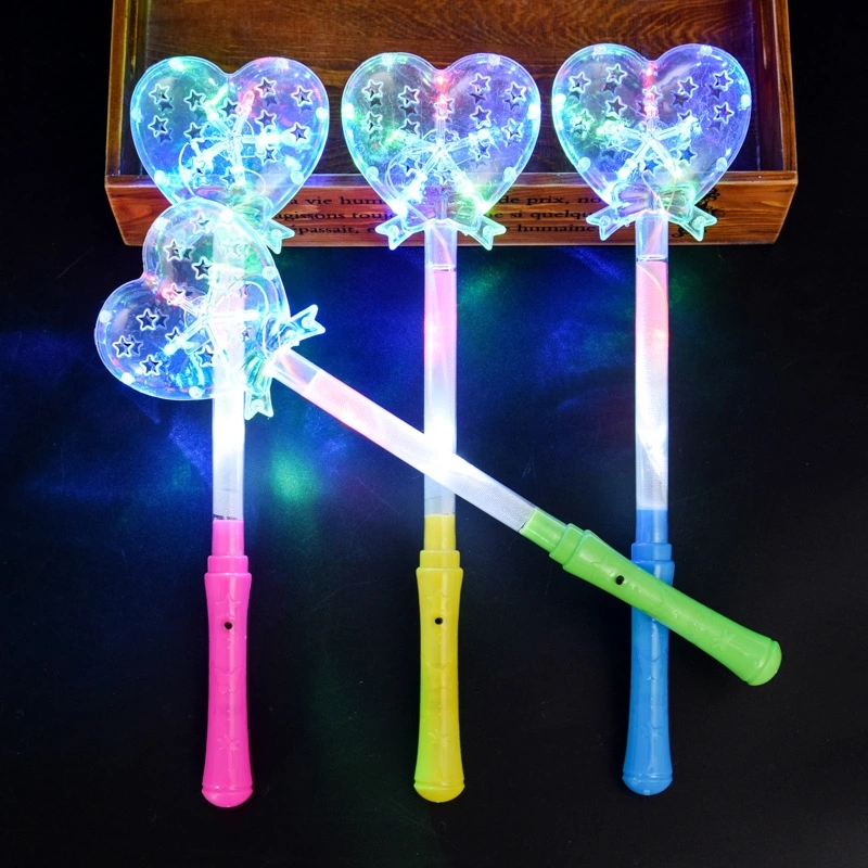 Christmas glowing toys, flashing magic wand, seven-color star and moon, led light stick, moon, five-pointed star, butterfly prop batch Specification drawing