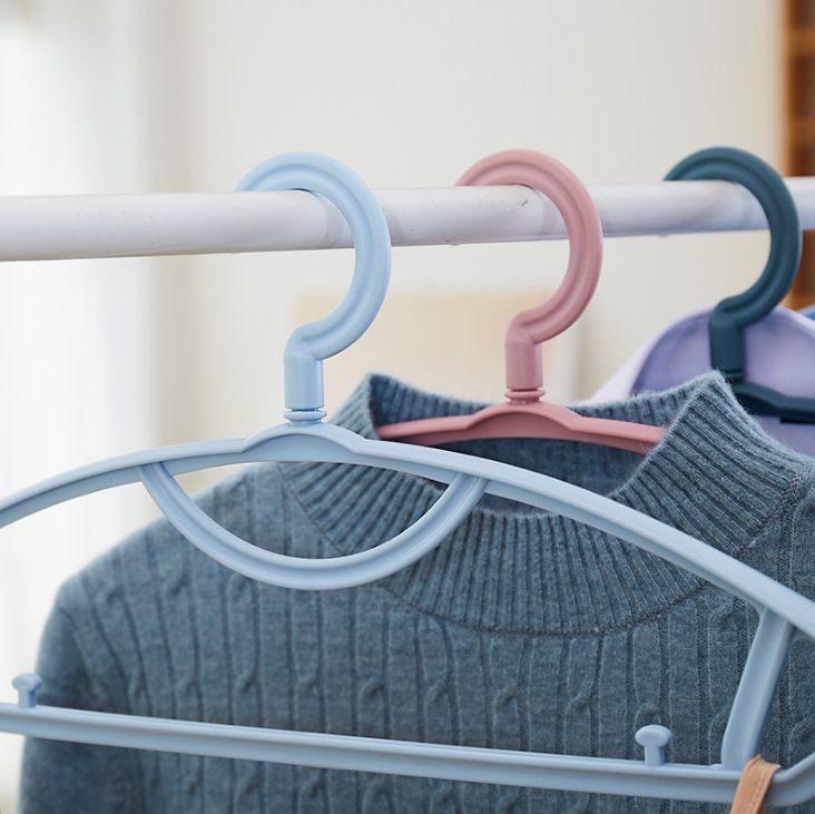 Wholesale of Nordic style plastic daily necessities blue clothes hangers from the manufacturer details Picture