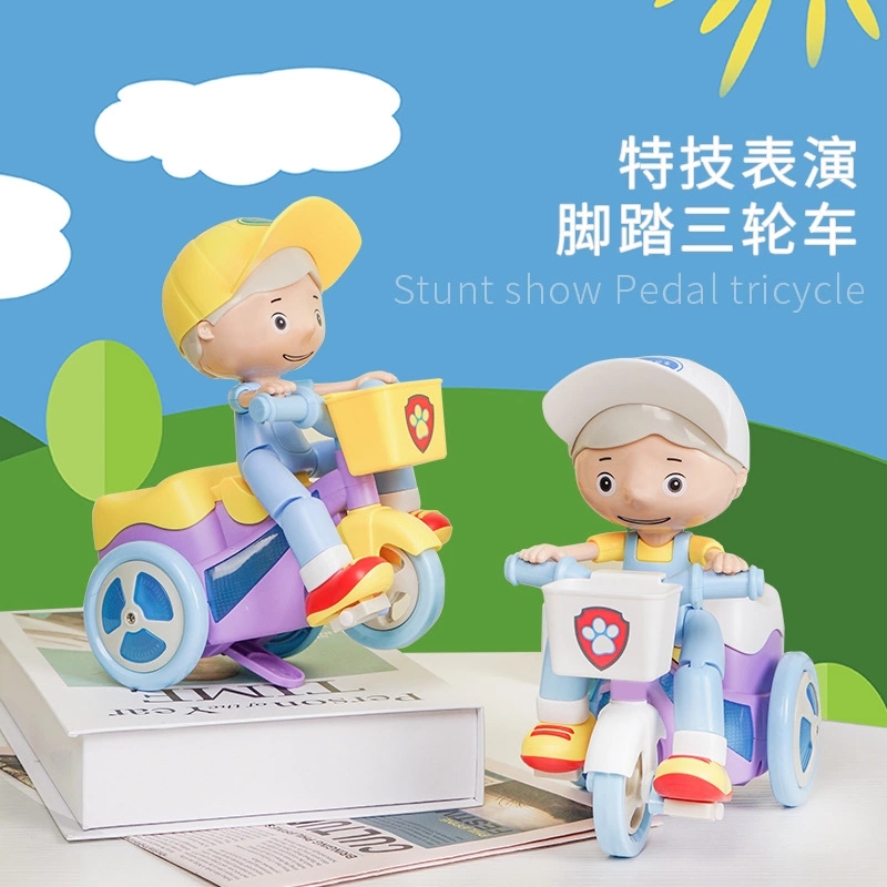 New children's stunt tricycle, music and lighting, electric cartoon, boy, universal dump truck toys are selling well in wholesale full figure