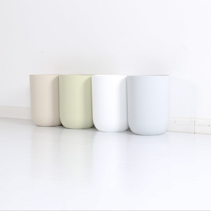 Nordic trash cans for home use, living room, creative bedroom, bathroom and kitchen, simple and plain round, uncovered kitchen waste classification details Picture