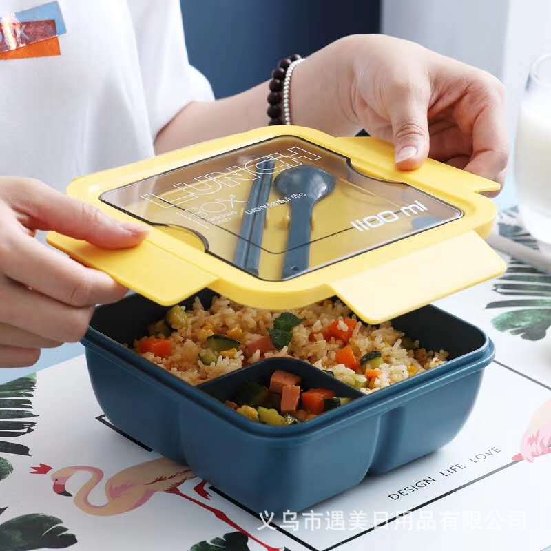 Korean-style adult square multi-style lunch box, stainless steel bento box, lunch box, portable