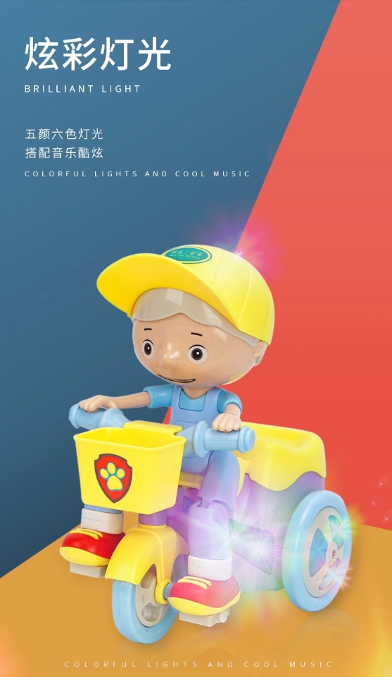 New children's stunt tricycle, music and lighting, electric cartoon, boy, universal dump truck toys are selling well in wholesale Specification drawing