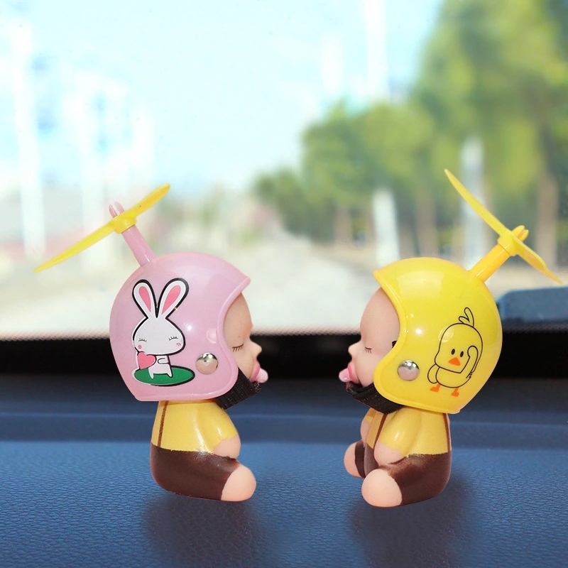 Helmet cute kids, car ornaments, bamboo dragonfly dolls, car interior decoration ornaments, safety helmets, popular styles in the street stall economy Application Scenario