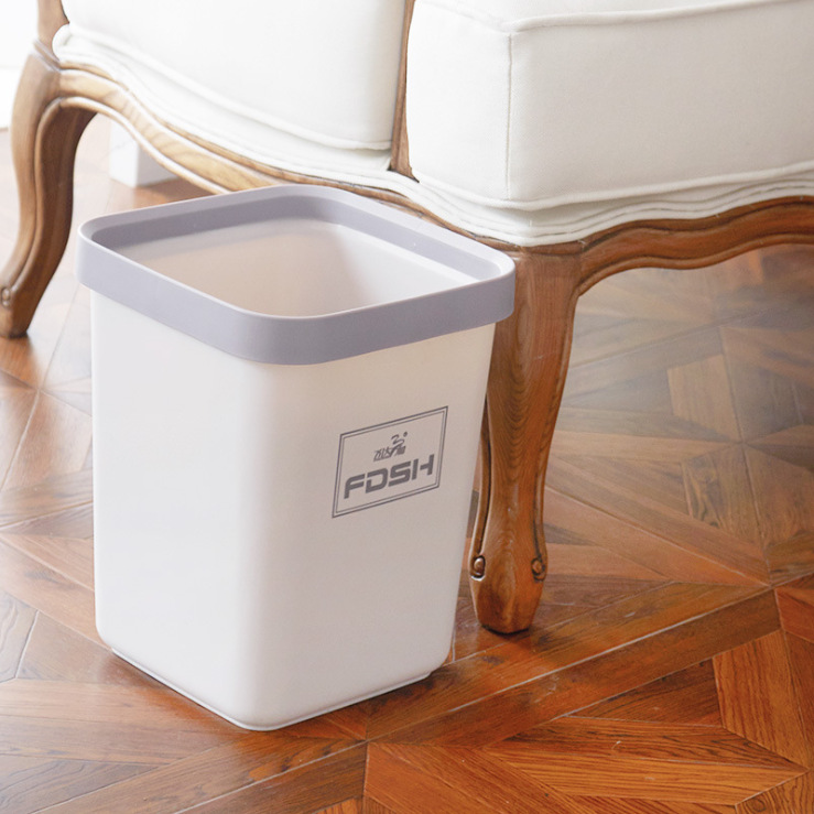 Cubo de basura cuadrado hogar sala de estar aseo cocina dormitorio aseo oficina nórdico sin cubierta simple con anillo de presión Specification image