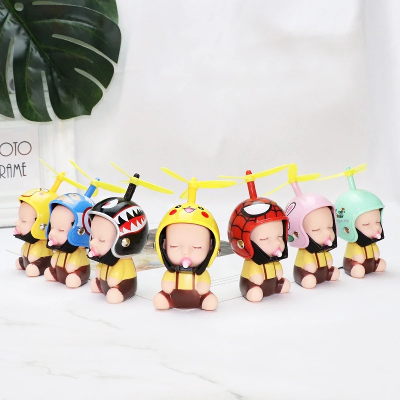 Helmet cute kids, car ornaments, bamboo dragonfly dolls, car interior decoration ornaments, safety helmets, popular styles in the street stall economy Specification drawing
