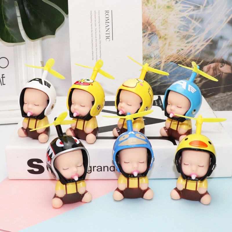 Helmet cute kids, car ornaments, bamboo dragonfly dolls, car interior decoration ornaments, safety helmets, popular styles in the street stall economy details Picture