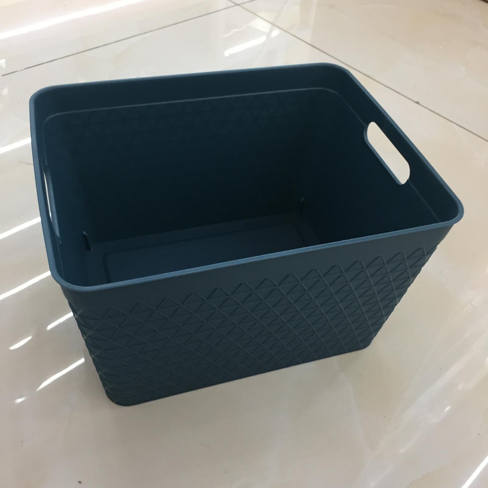 日式PP购物篮深蓝收纳篮厂家批发家居日用热销