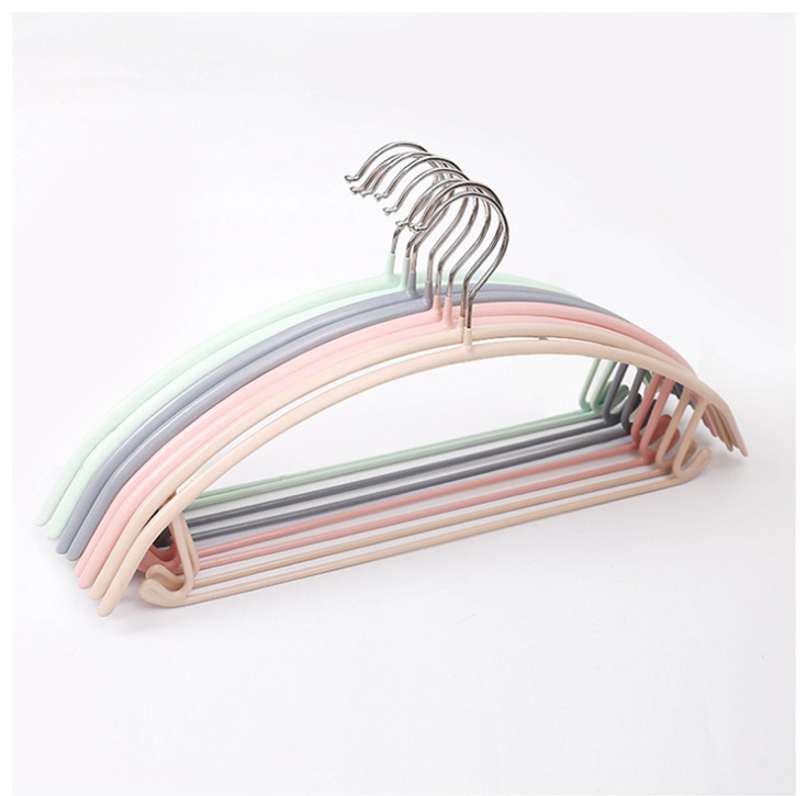 Nordic-style dipped plastic daily necessities silver coat hangers from the source Item Picture
