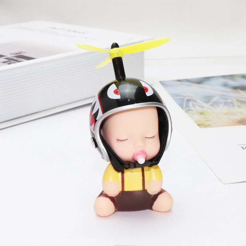 Helmet cute kids, car ornaments, bamboo dragonfly dolls, car interior decoration ornaments, safety helmets, popular styles in the street stall economy Item Picture