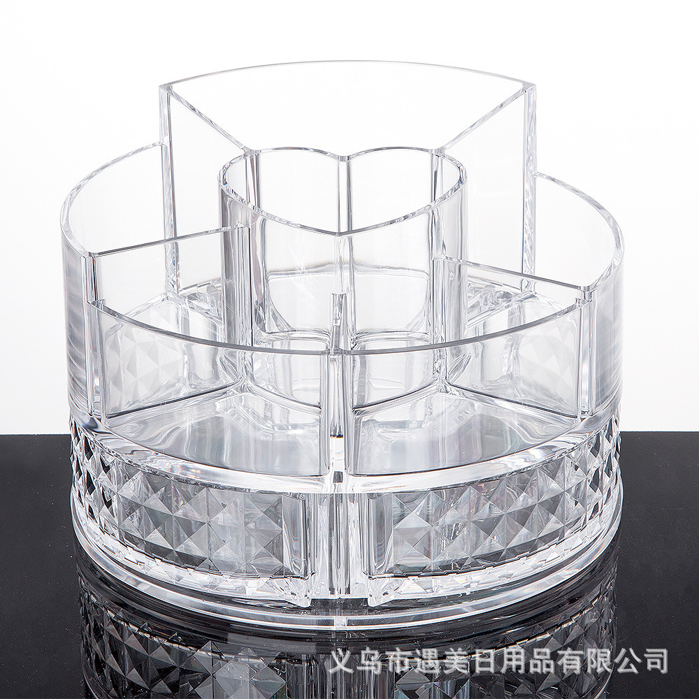 2020 New acrylic diamond surface creative lipstick checkered cosmetic storage box transparent nail polish dressing table Specification image
