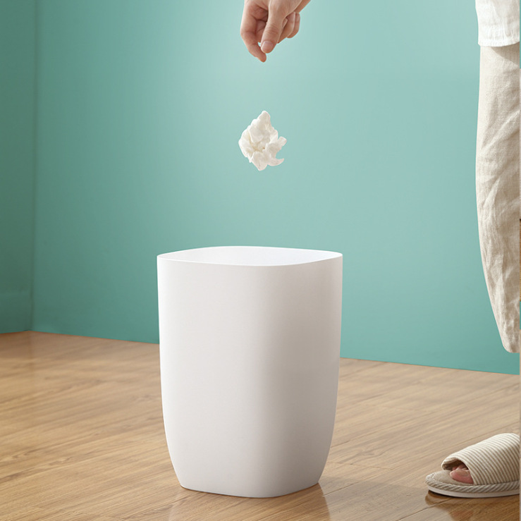 简约单层垃圾桶家用客厅塑料卧室卫生间居家创意厨房大号纸篓