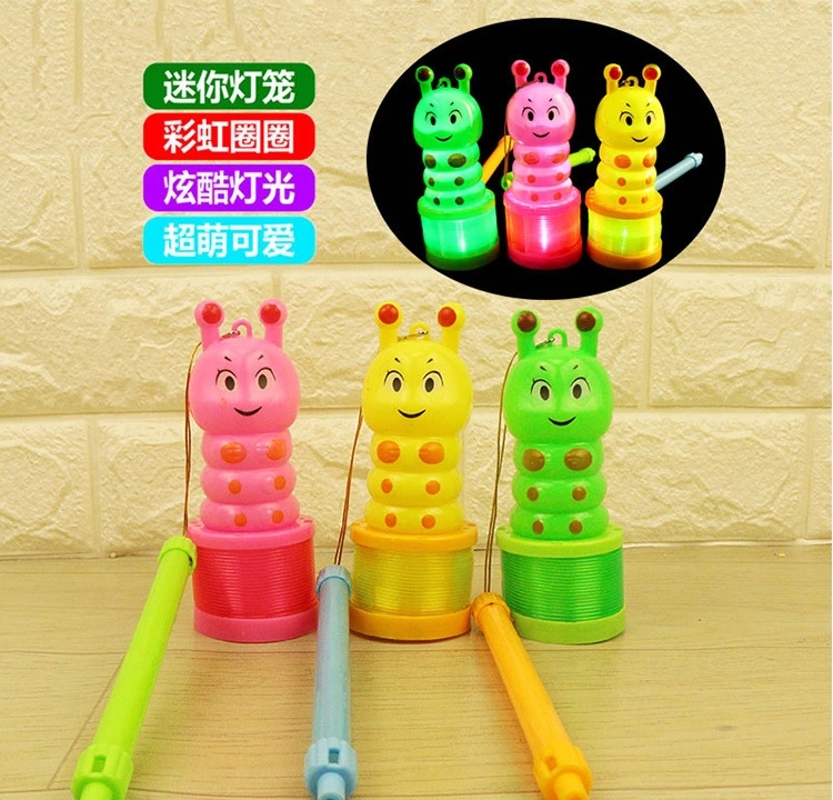 Luminous hand-held candy candy rainbow ring, flashing cartoon lantern, Jenga spring ring, children's street toy wholesale details Picture