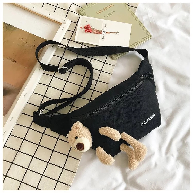 Korean Instagram cute little bag 2022 New style bear doll chest bag Harajuku student summer crossbody waist bag Application Scenario