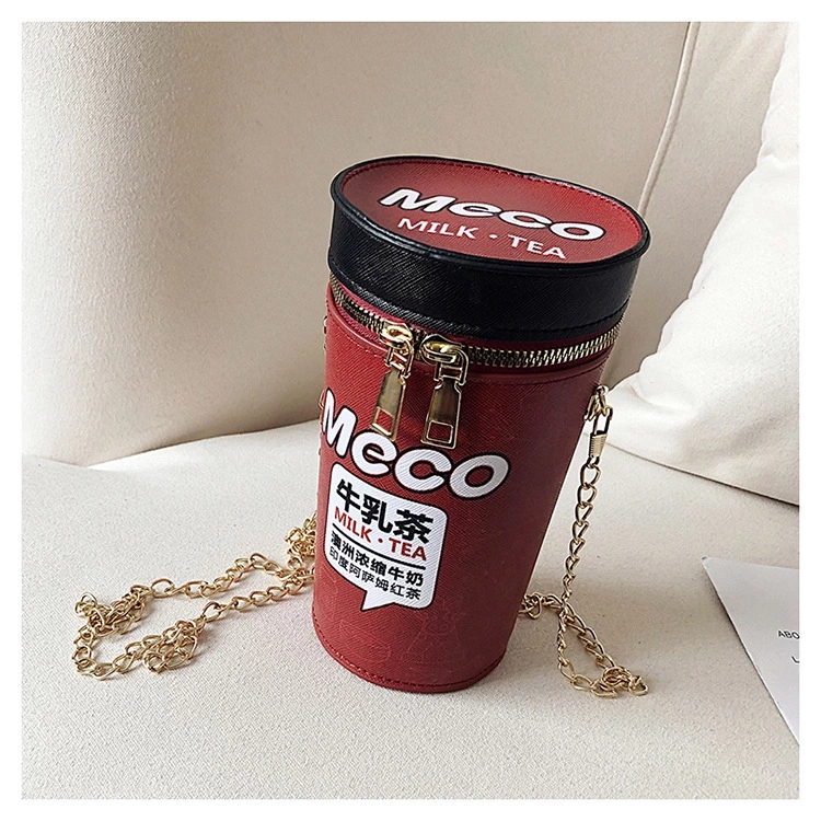 The 2022 new trendy, unique and creative milk tea cup bucket bag for girls, and the stylish chain slant bag for young girls Application Scenario