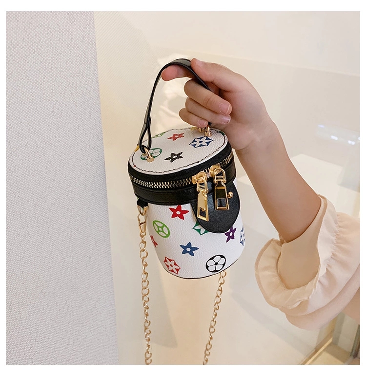 New best-selling children's bags, Korean-style fashionable girl and princess single-shoulder crossbody bag, stylish and versatile hand-held bucket bag Specification drawing