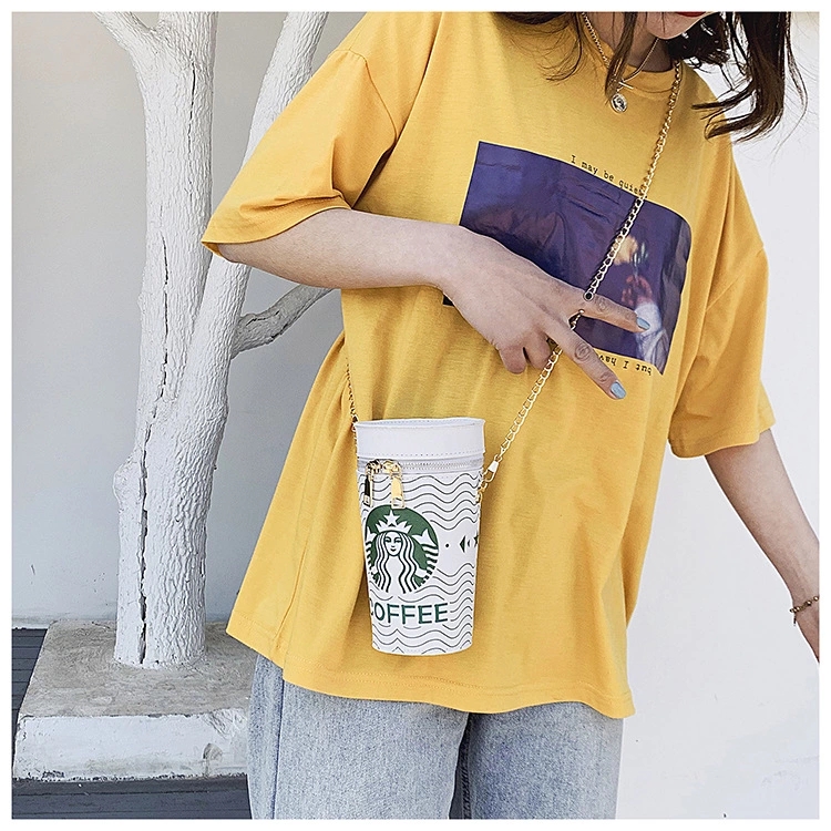 The 2022 new trendy, unique and creative milk tea cup bucket bag for girls, and the stylish chain slant bag for young girls Item Picture
