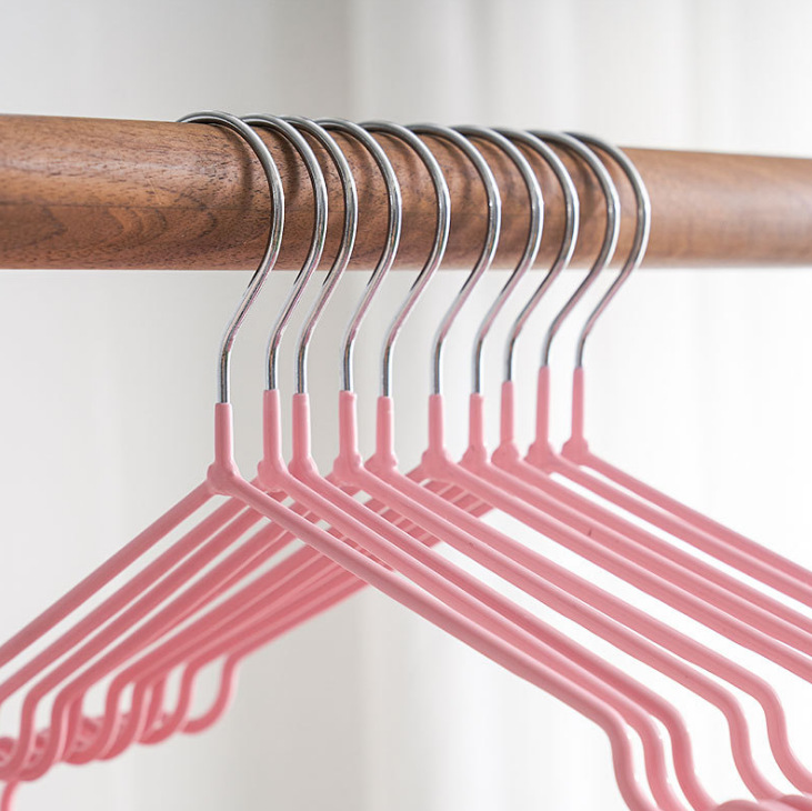 Modern and simple stainless steel daily necessities black clothes hangers factory wholesale Specification image