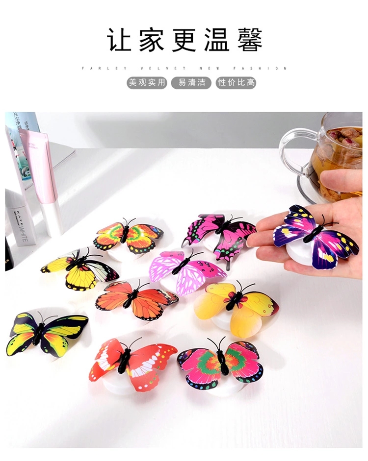The creative seven-color butterfly night light can be pasted with LED decorative wall lights. The luminous butterflies are available at street stalls Specification drawing