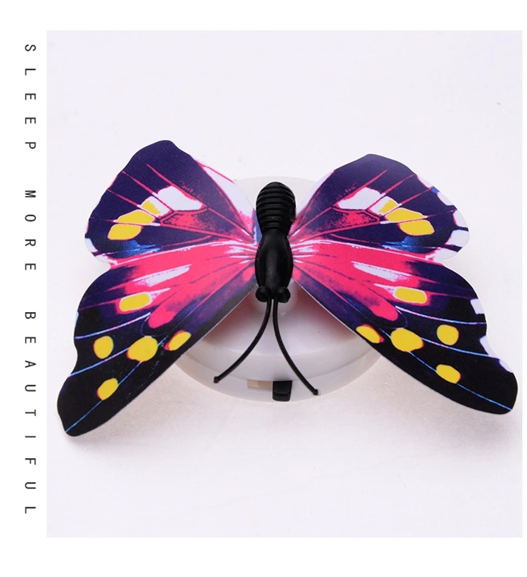 The creative seven-color butterfly night light can be pasted with LED decorative wall lights. The luminous butterflies are available at street stalls Application Scenario