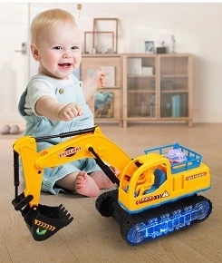 Novel and best-selling electric universal cartoon engineering vehicle, automatic transformation car robot, light and music children's toy Item Picture