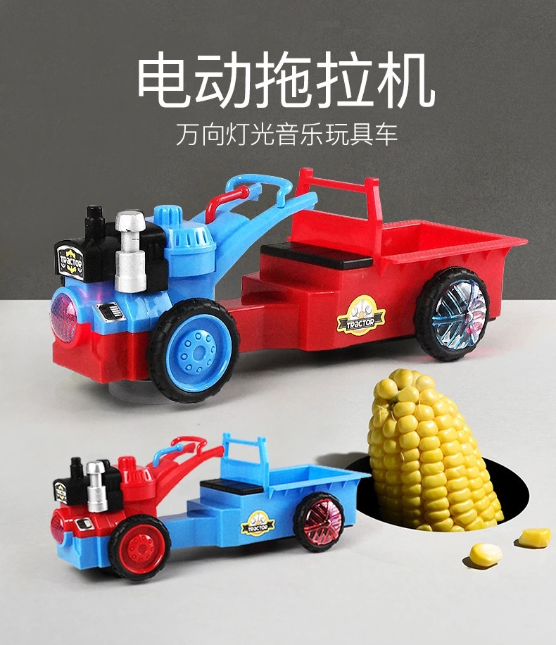 Children's electric omnidirectional light and music tractor toy stalls are selling well. Toy cars for boys and girls aged 3-6 h details Picture