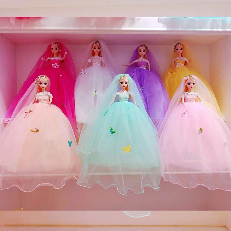 45 cm 3D eye stereoscopic wedding dress doll, princess toy, Barbie pendant, promotional small gift, wedding doll details Picture