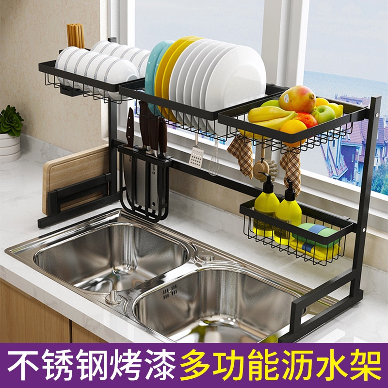 不锈钢厨房置物架水槽晾碗碟沥水架厨具收纳置物架厨房沥水架子