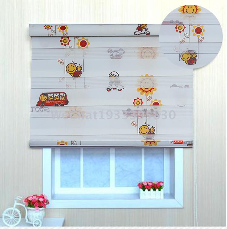Cartoon printed soft gauze curtain sunshade shade curtain dimming soft gauze curtain children bedroom curtain custom rolling curtain manufacturers full figure