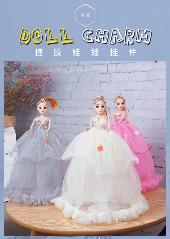 New bestseller: 40CM, multiple colors 3D eyeball, warm-toned vinyl doll, wedding dress, princess doll full figure