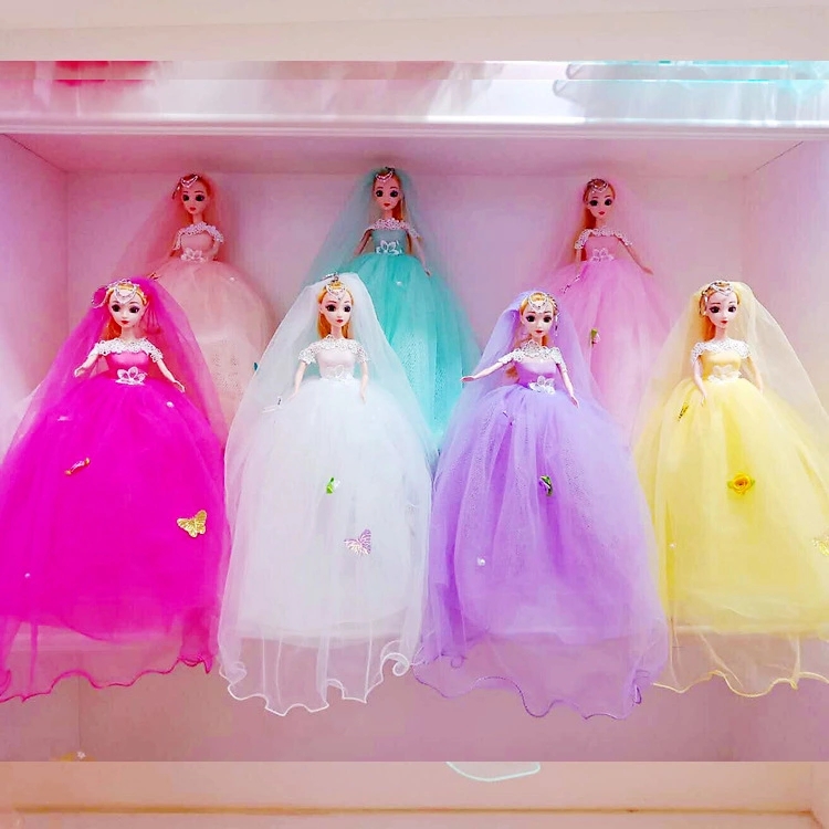 45 cm 3D eye stereoscopic wedding dress doll, princess toy, Barbie pendant, promotional small gift, wedding doll full figure