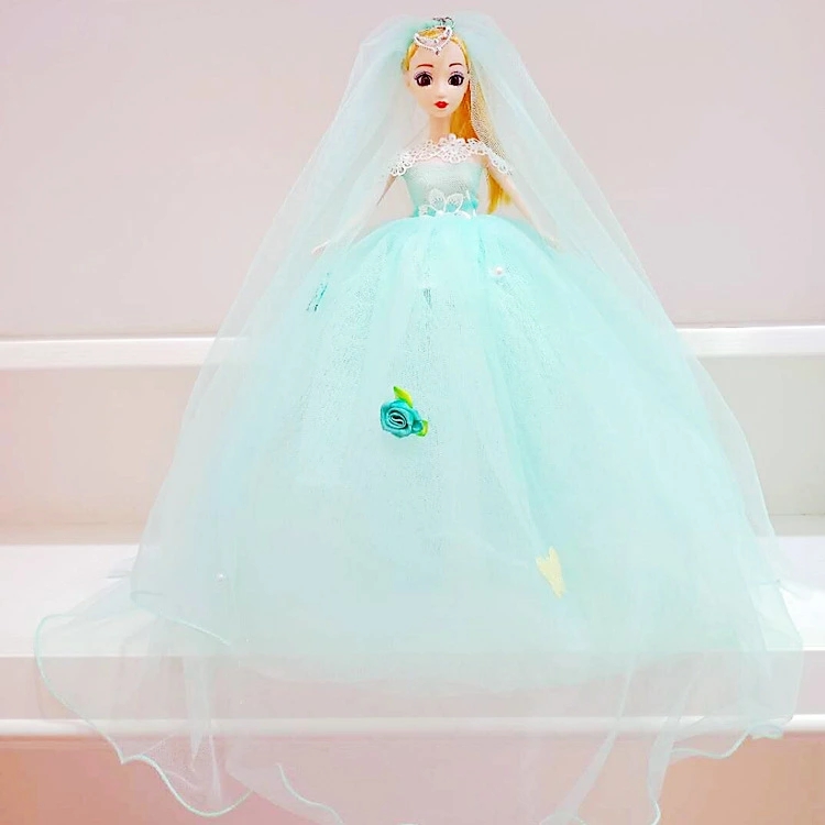 45 cm 3D eye stereoscopic wedding dress doll, princess toy, Barbie pendant, promotional small gift, wedding doll Item Picture