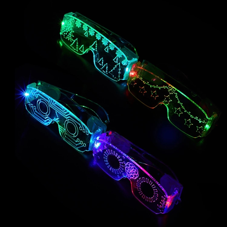 Factory direct sales of quality products from street stalls: acrylic luminous glasses, LED glasses, masks, luminous masks for bars and nightclubs details Picture