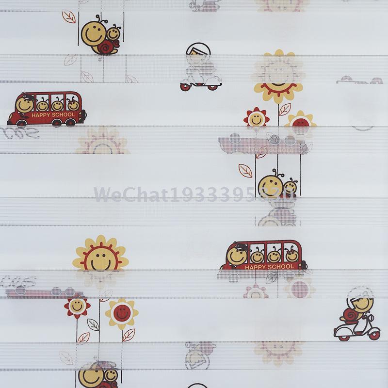 Cartoon printed soft gauze curtain sunshade shade curtain dimming soft gauze curtain children bedroom curtain custom rolling curtain manufacturers details Picture