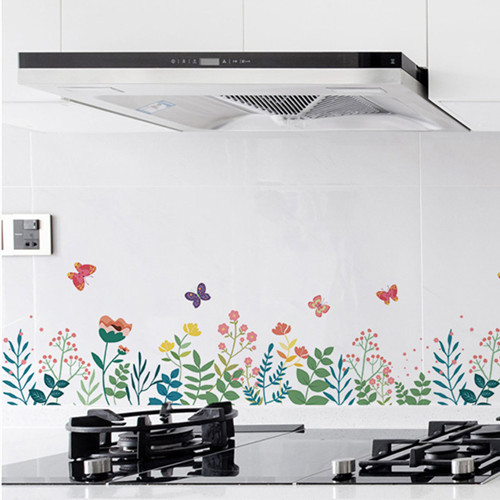 灶台厨房防油防水耐高温自粘墙纸壁橱柜油烟桌面防潮墙贴白底实物图